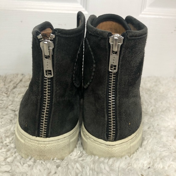 WOMAN by Common Projects Tournament High Top Charcoal Suede Sneakers 6.5 - Picture 4 of 9